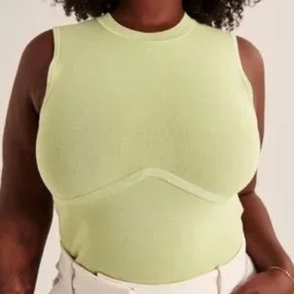 Abercrombie & Fitch Women M Periwinkle Knit Underbust Corset Crew Tank Top - Picture 9 of 9